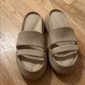 Rag & Bone Beige Platform Slide Sandals